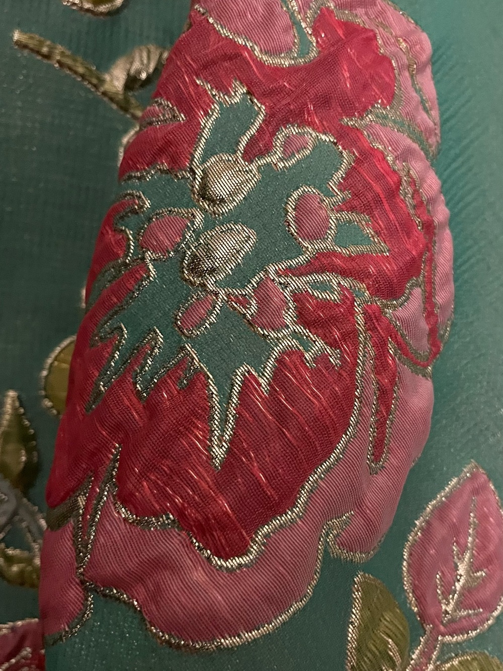 Arianne Elmy’s “Good Luck” Embroidered Midi Dress with Pink and Green Flowers - Picture 4 of 9